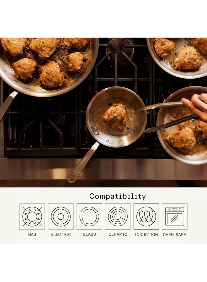 Madein Cookware - 12 Inch Stainless Steel Frying Pan - Made in Italy - 5 Ply Stainless Steel Coating - Professional Cookware - Induction Compatible - Image 4